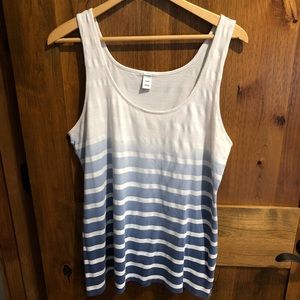 Blue Ombré Striped Tank Top